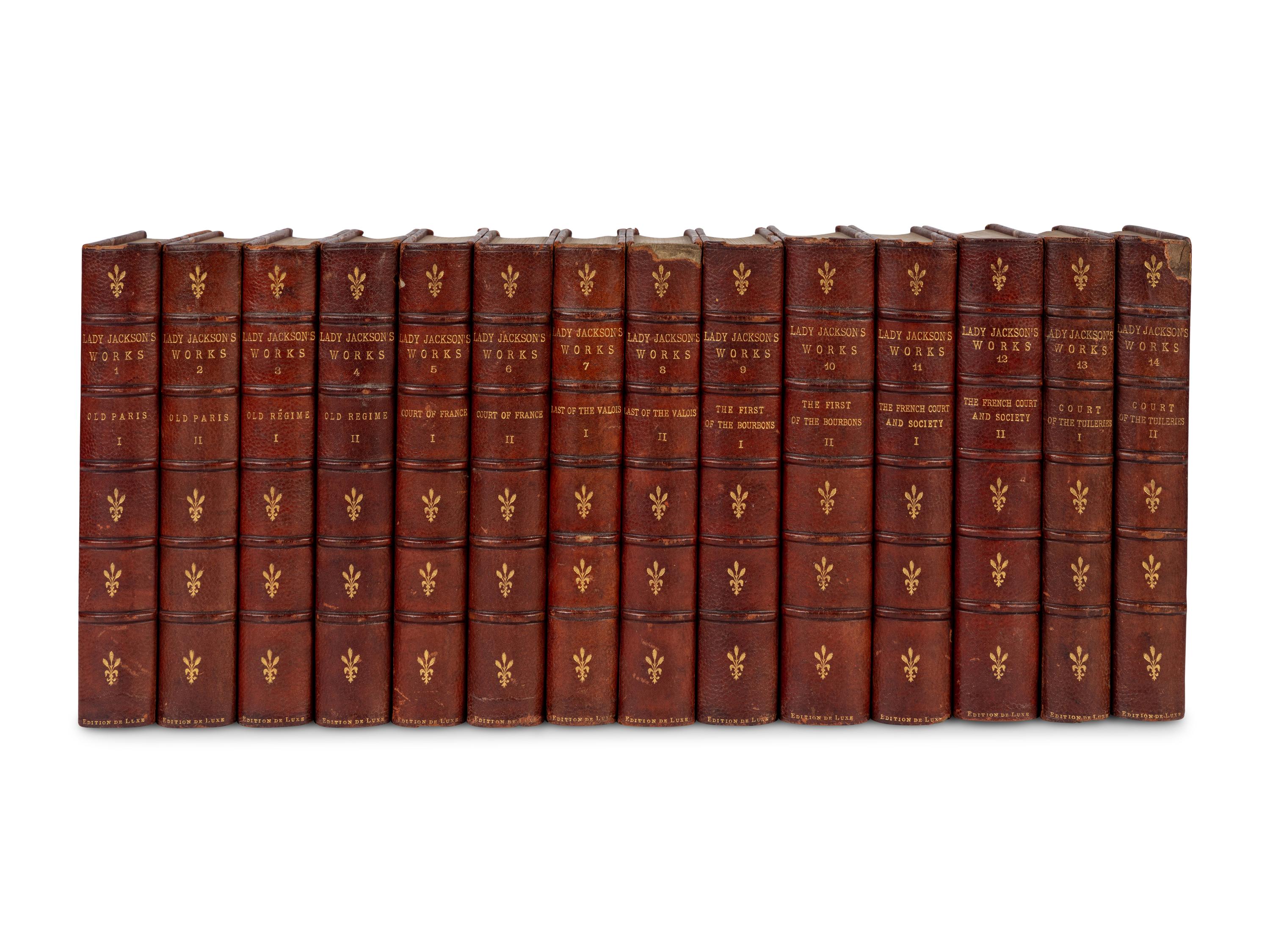 [BINDINGS]. A group of approximately 28 volumes, most in contemporary leather bindings, including works related to history and literature, comprising: