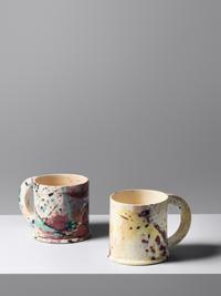 Set of Seven Roll'n W Roland Mugs , 1981 Echo Park Pottery, USA