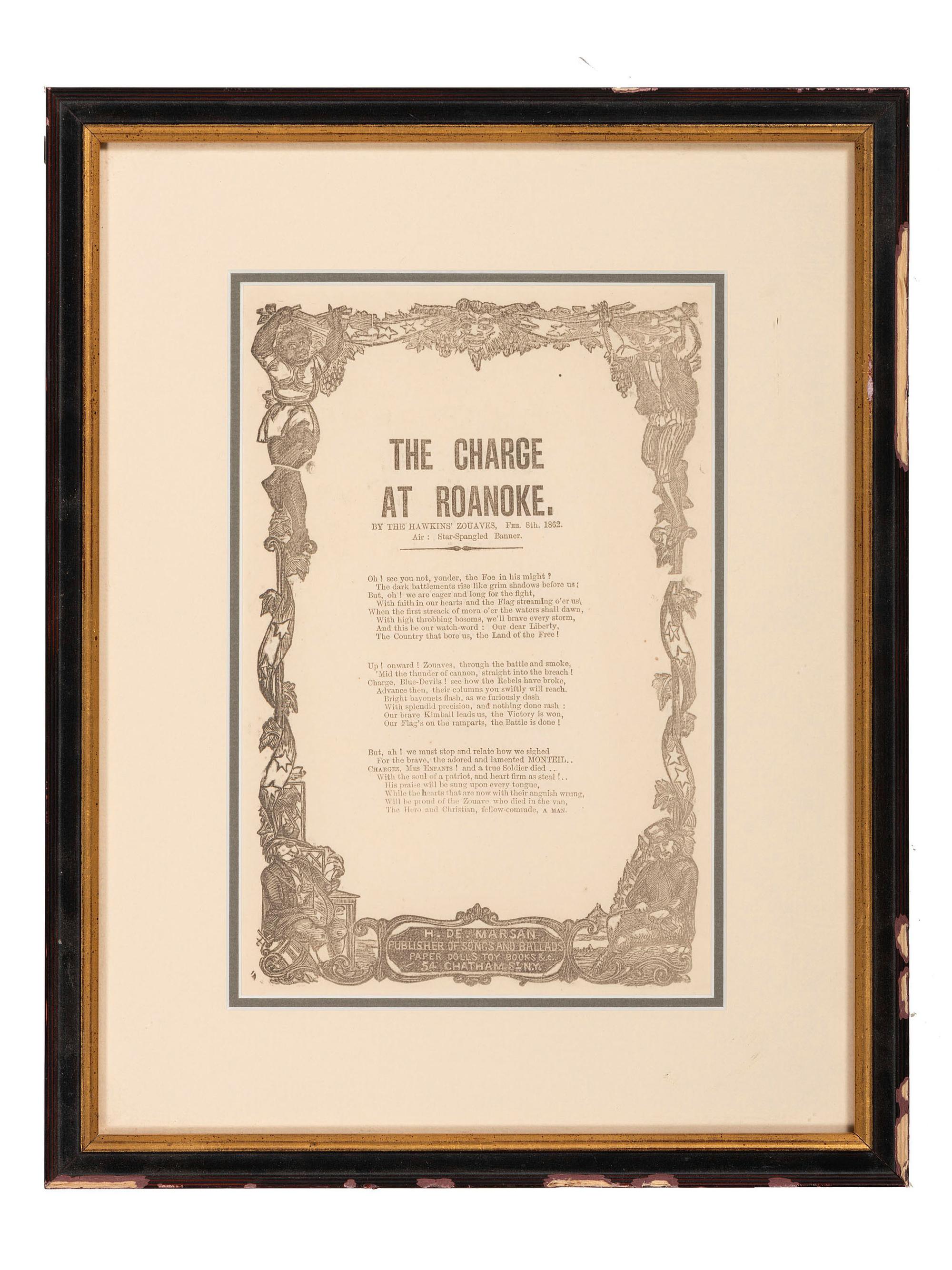 [HAWKINS' ZOUAVES]. An archive of prints, newspapers, and ephemera related to Burnside's North Carolina Expedition and the Battle of Roanoke Island, 1862, comprising: