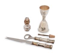 A Group of Four Tiffany & Co. Silver Bamboo Pattern Bar Articles