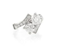 A Platinum, White Gold and Diamond Ring, 4.20 dwts.