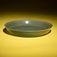 A Chinese Celadon Jade Dish, 19th Century — 清晚期 青玉盤