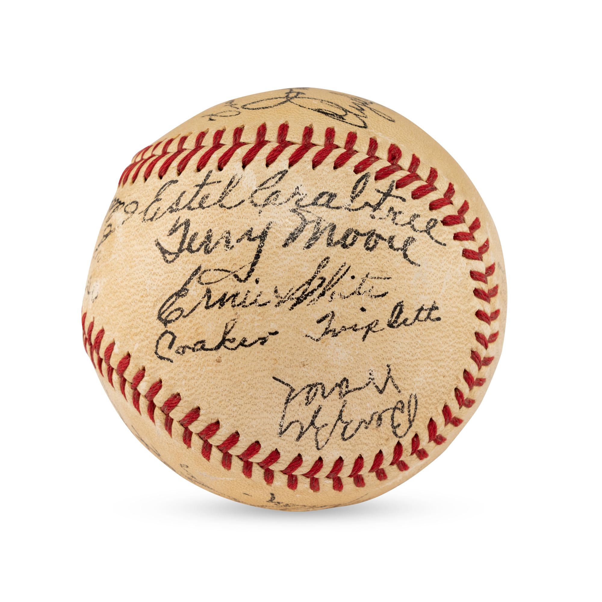 A 1941 St. Louis Cardinals Team Signed Autograph Baseball from The Collection of Lon Warneke (Beckett Authentication Services Letter of Authenticity)