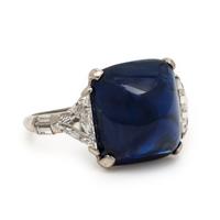 Sapphire, Diamond, and Platinum Ring