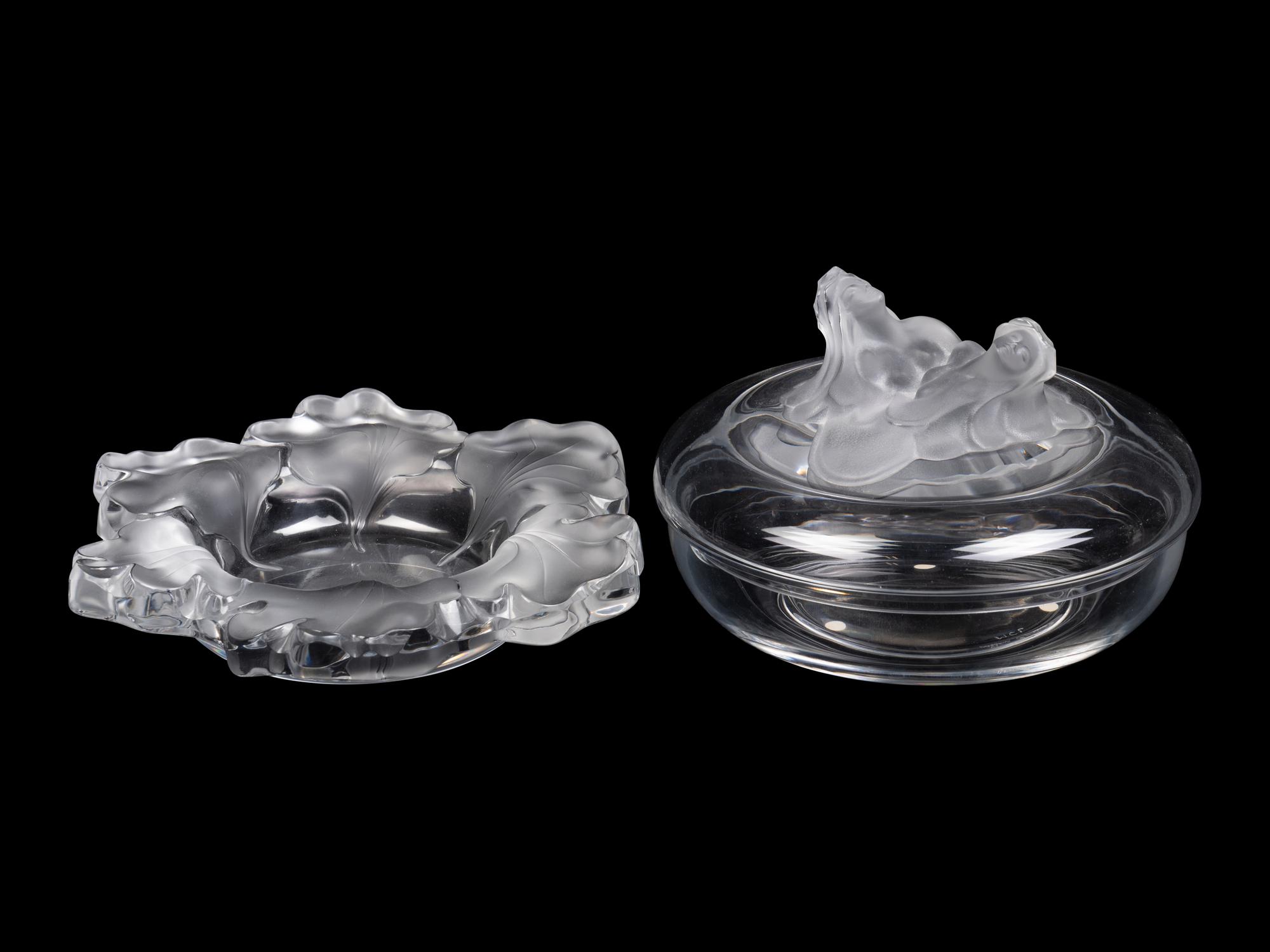 A Lalique Capucines Bowl and Another Lalique Bowl