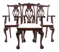 A Set of Four Chippendale Style Armchairs Height 40 inches. — 20TH CENTURY