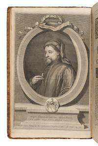 Chaucer, Geoffrey (ca 1343-1400). The Works...together with a glossary . John Urry, editor. London: for Bernard Lintot, 1721.