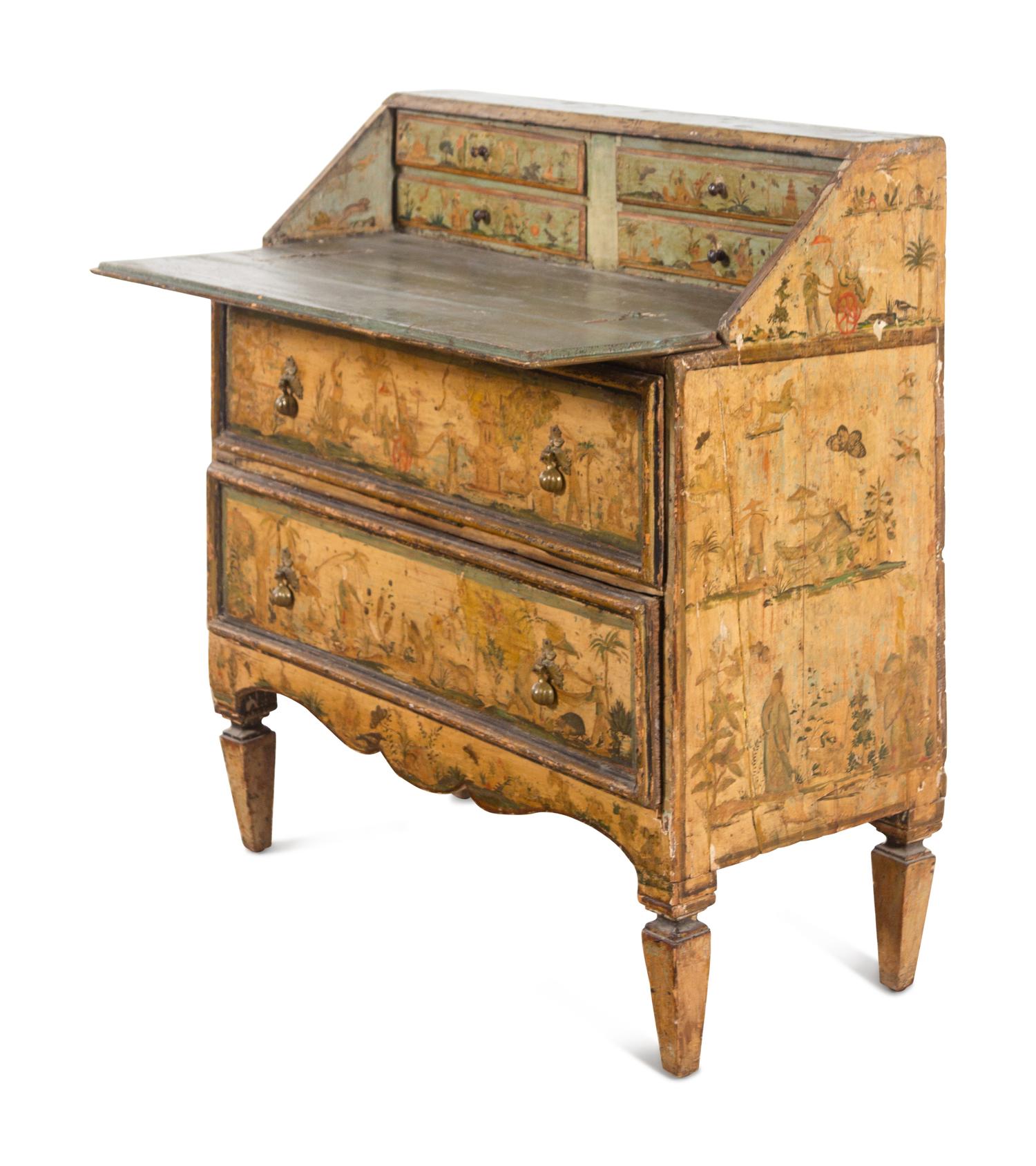 A Venetian Painted Secretary Bureau