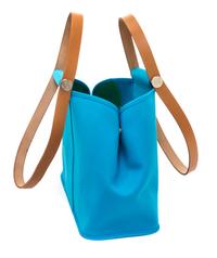 An Hermes Bleu Azteque Canvas Cabag Elan Tote, 10" x 14" x 5.5".