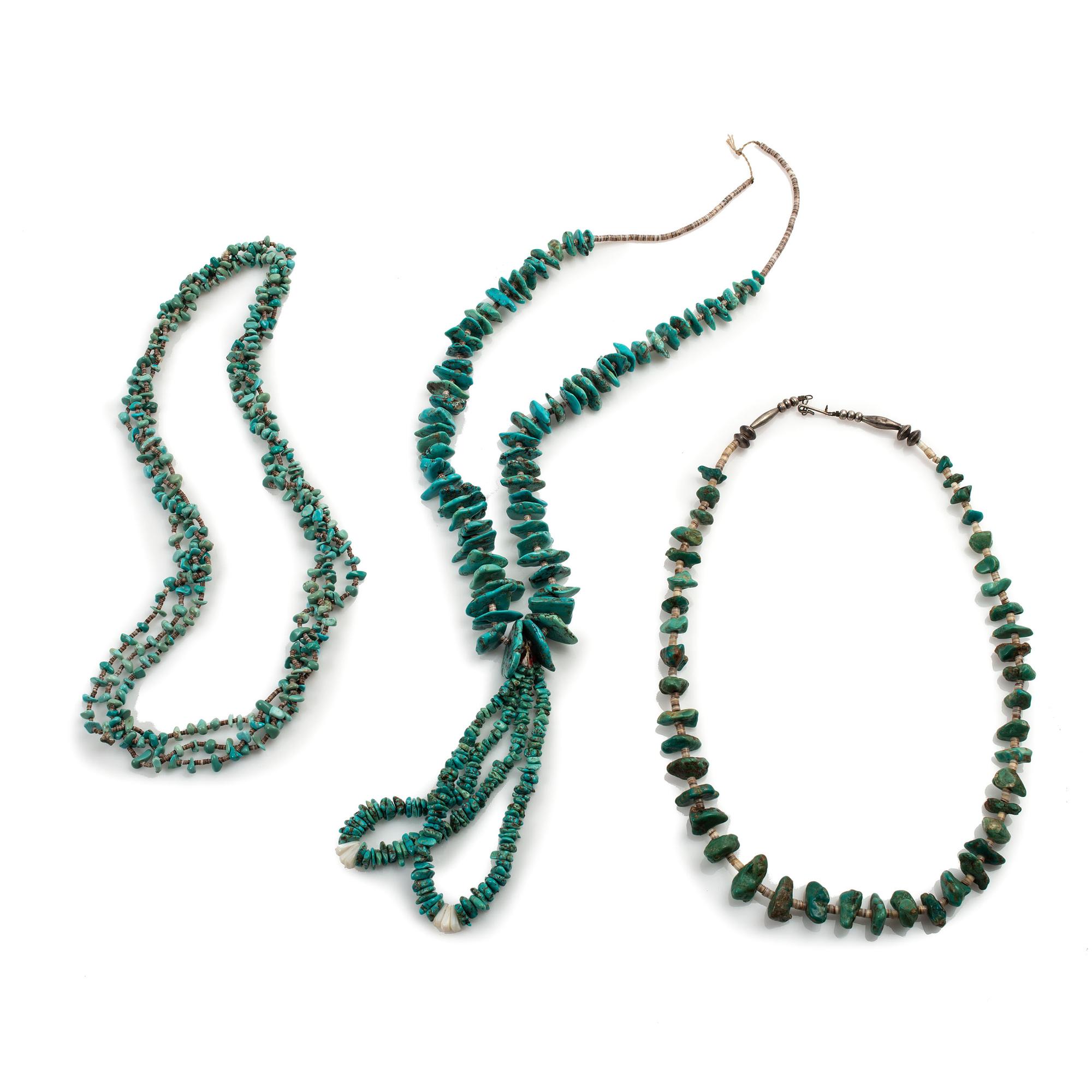 Pueblo-Style Turquoise Nugget and Heishi Necklaces