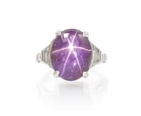 A Platinum, Star Ruby and Diamond Ring, 4.50 dwts.