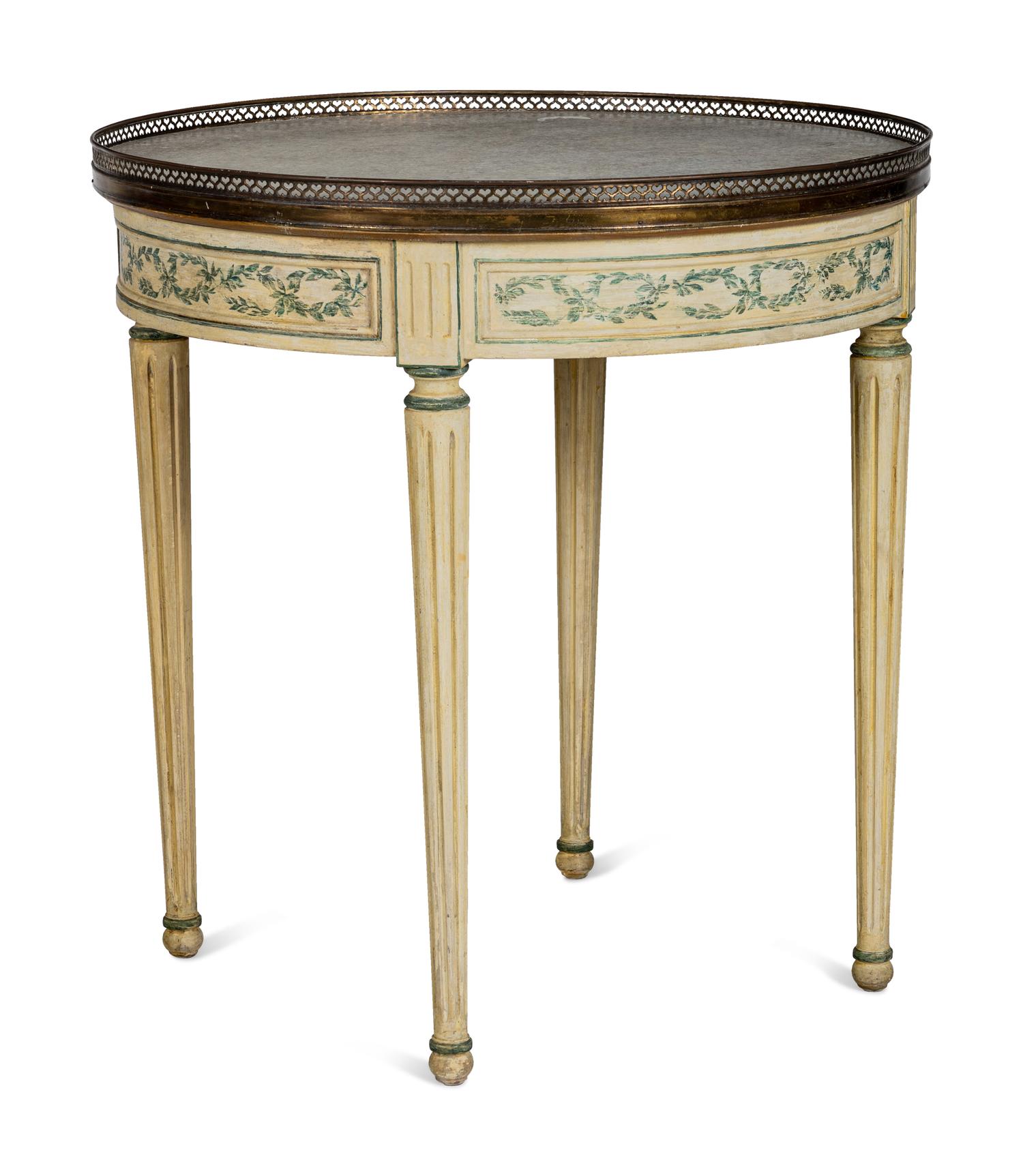 A Louis XVI Style Painted Bouillotte Table