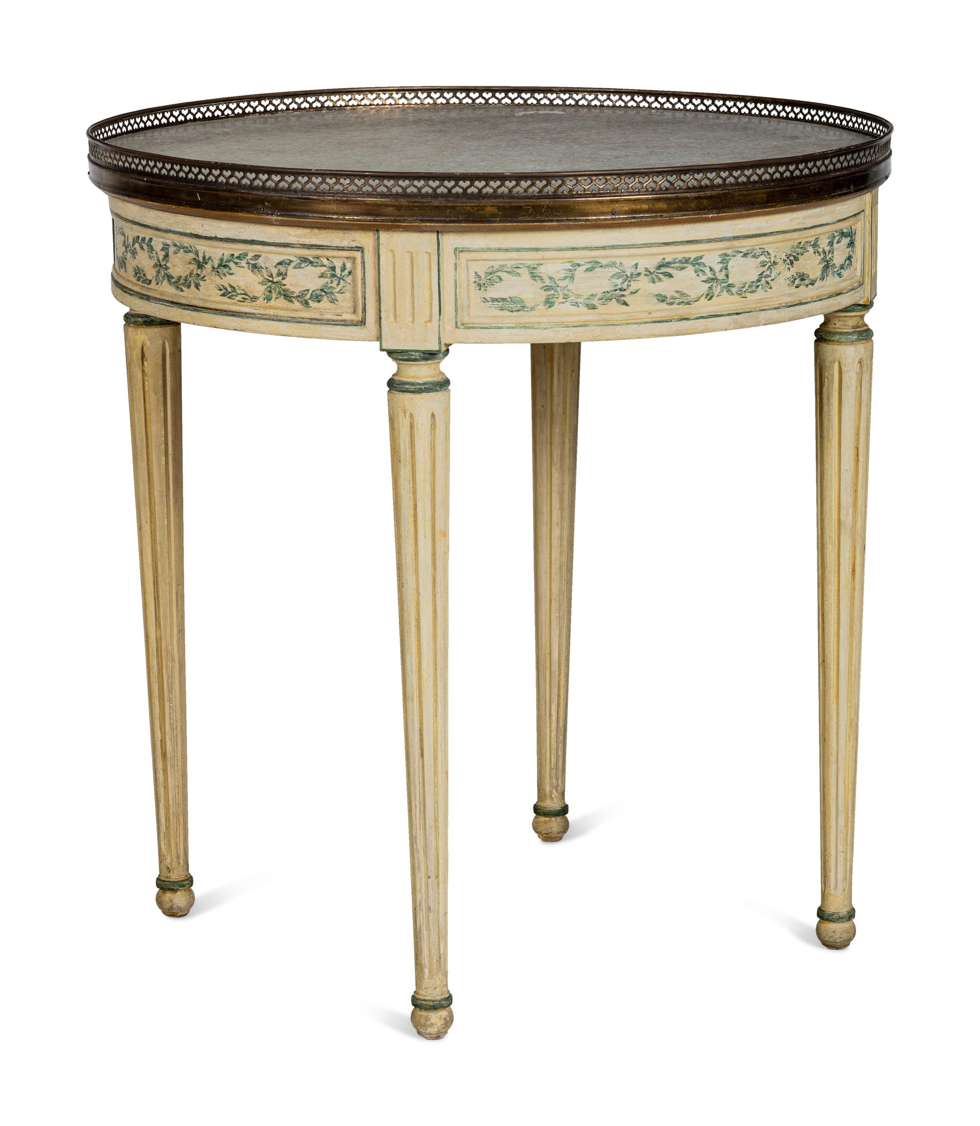 A Louis XVI Style Painted Bouillotte Table