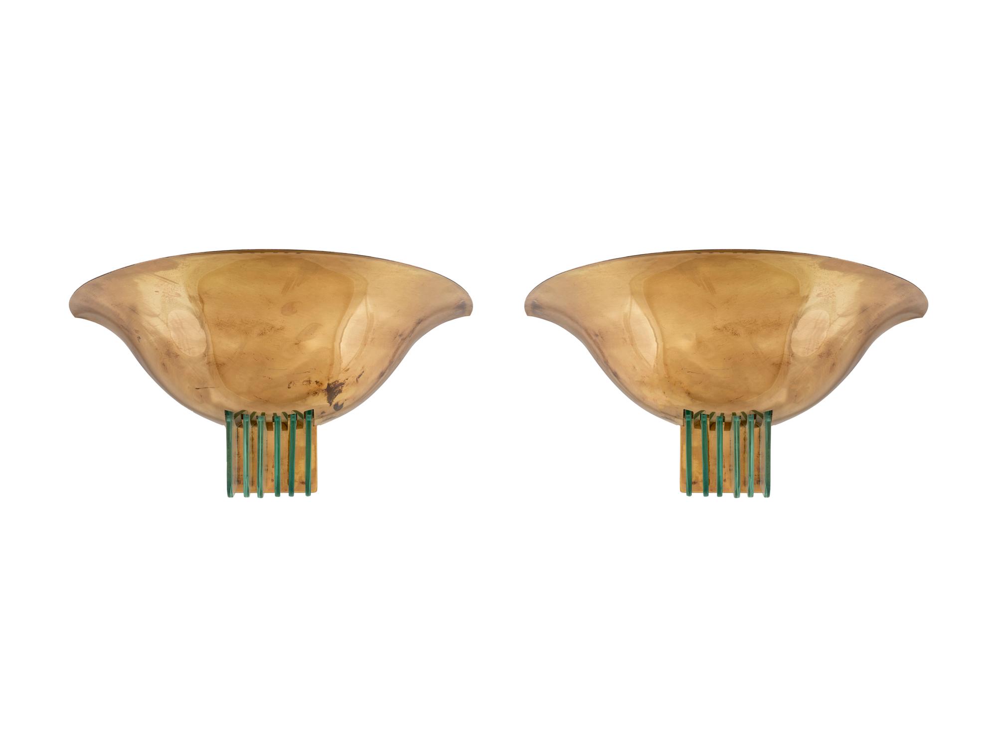 A Pair of Art Deco Style Wall Sconces — CIRCA 1970