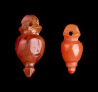 A Pair of Egyptian Carnelian Heart Amulets