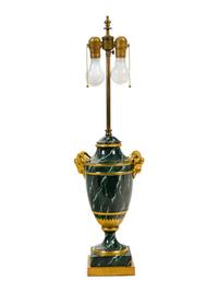 A Faux Marble Porcelain Lamp