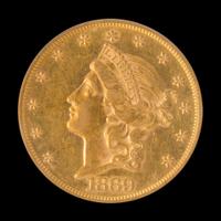 A United States 1869 Liberty Head $20 Gold Coin