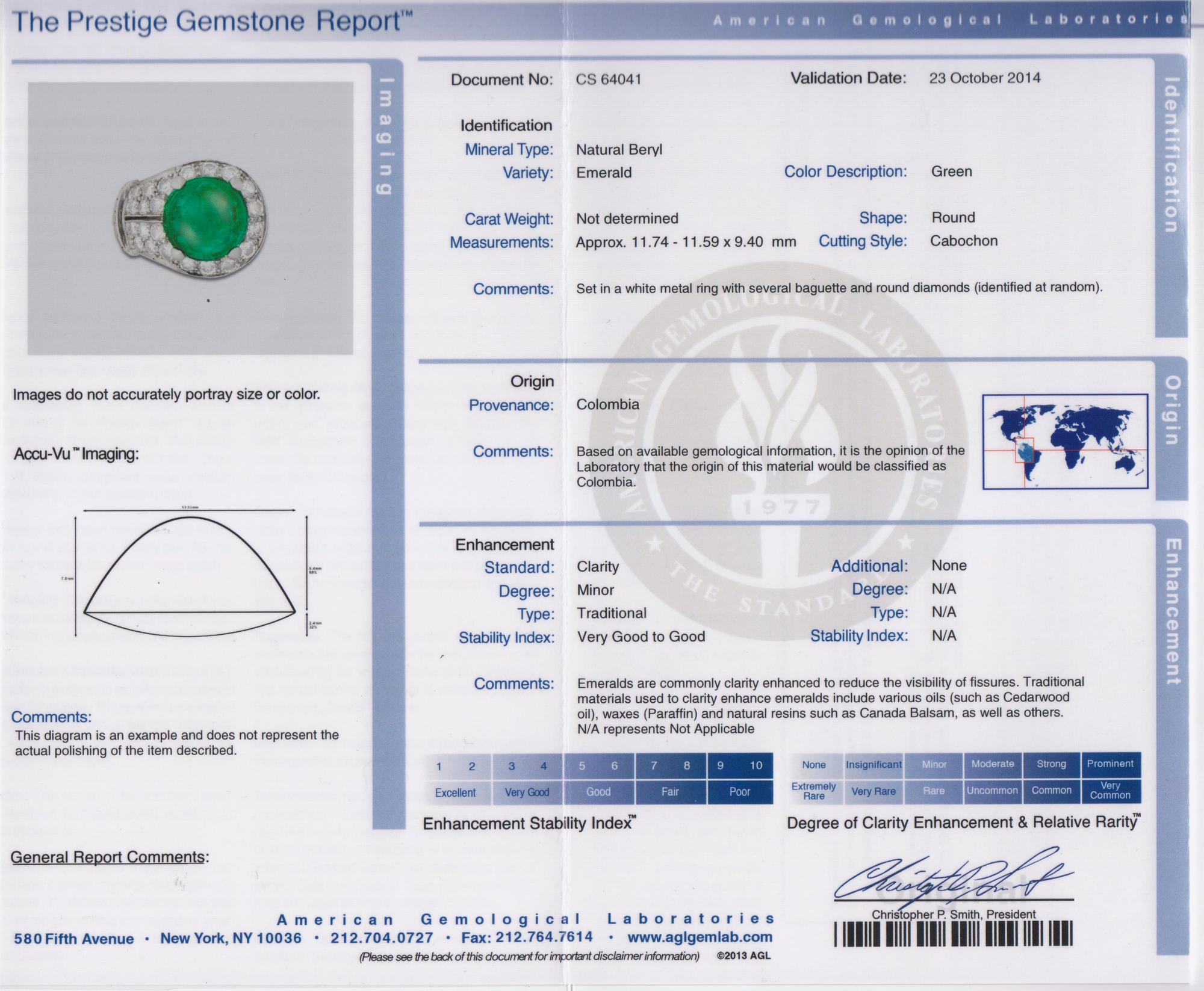 A Platinum, Colombian Emerald and Diamond Ring, Trabert & Hoeffer-Mauboussin, 8.40 dwts.