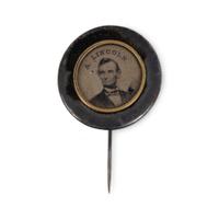 [LINCOLN FUNERAL]. A group of 4 mourning badges and 1 campaign badge, comprising: