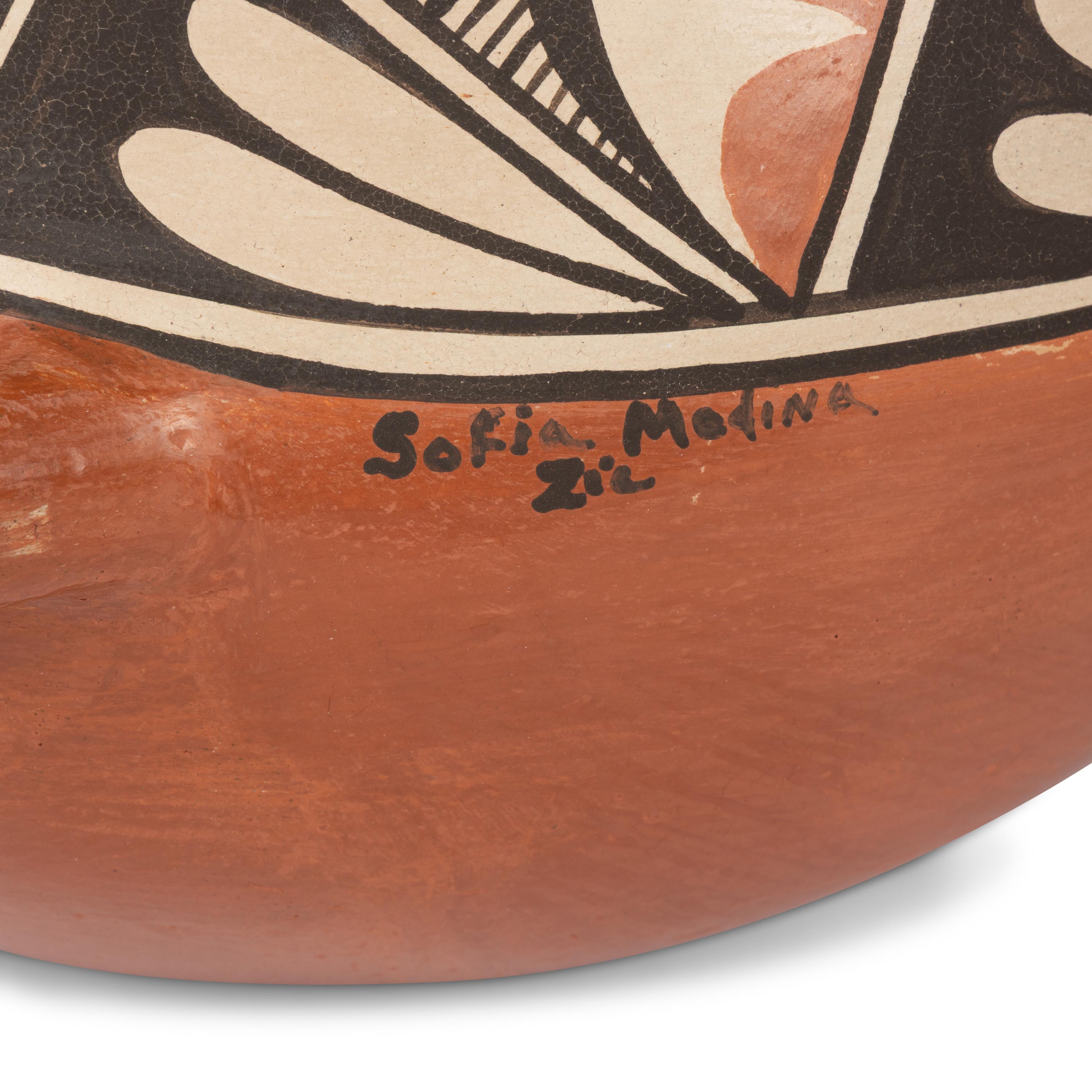 Sofia Medina (Zia, 1932-2010) — Polychrome Four-Color Pottery Canteen
