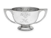 An Asprey & Co. Silver Twin-Handled Horse Jumping Trophy