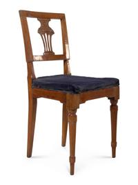 A Set of Four Italian Fruitwood Dining Chairs