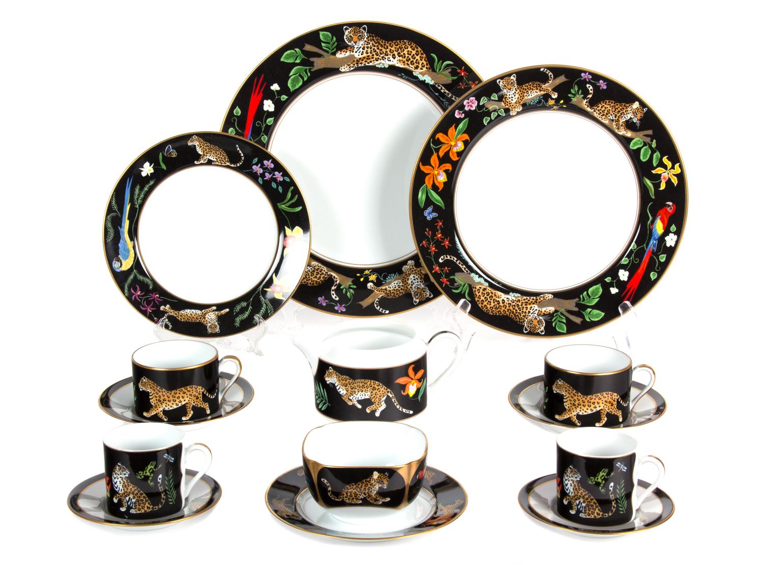A Lynn Chase Porcelain Dinner Service Diameter of largest 13 inches.