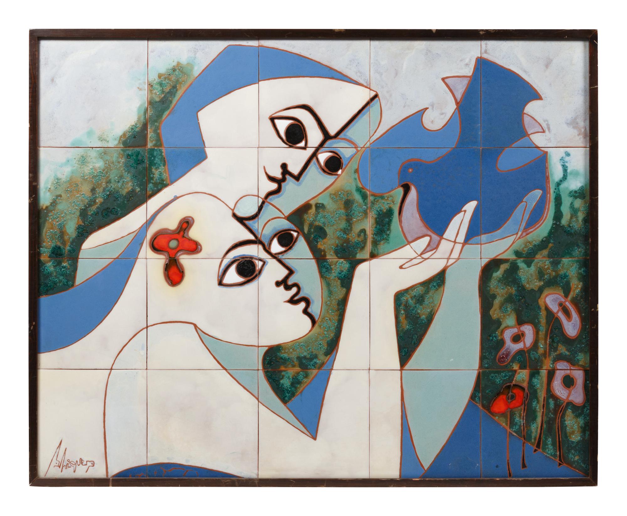 Two Girls with a Dove