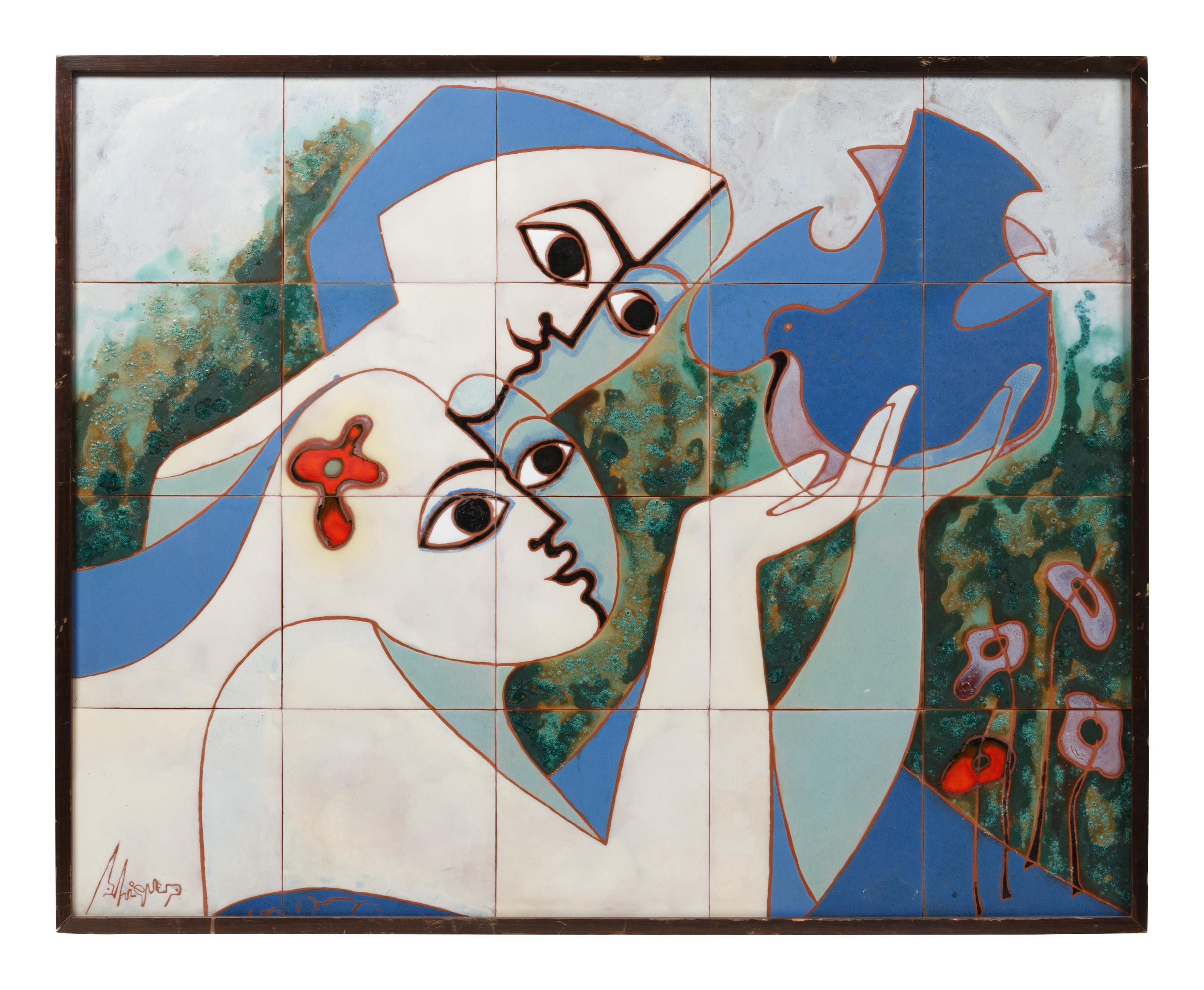 Two Girls with a Dove