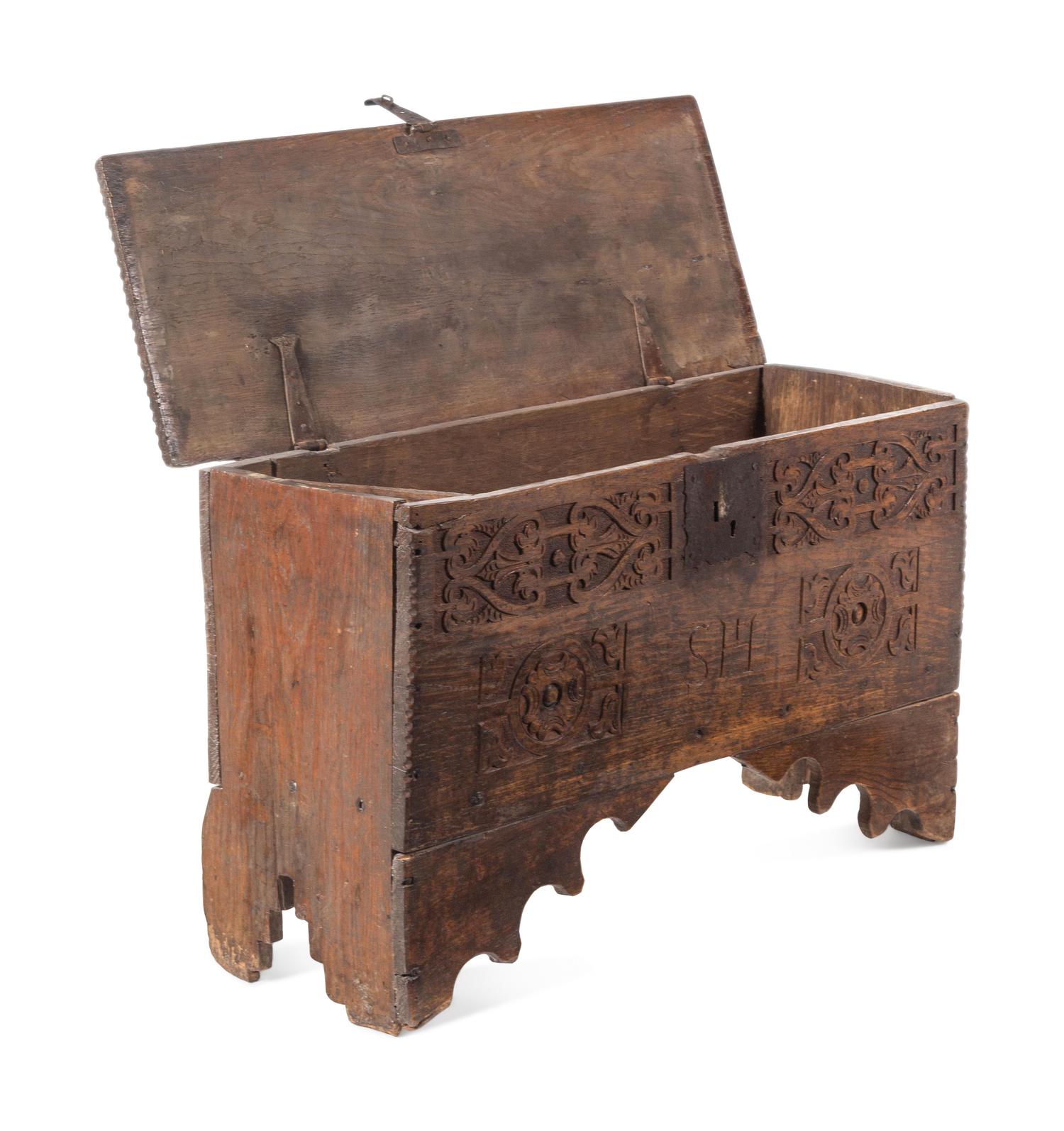 A Jacobean Carved Oak Blanket Chest