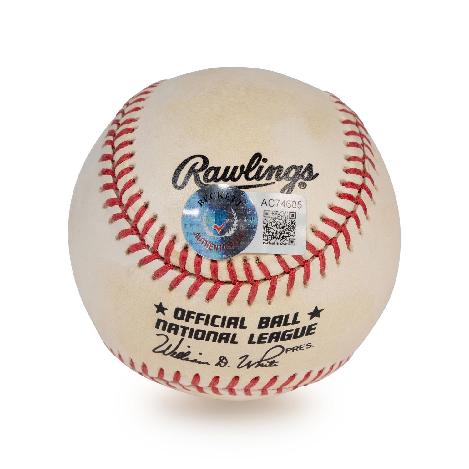 A Willie Mays and Hank Aaron Dual Signed Autograph Baseball (Beckett Authentication Services Letter),
