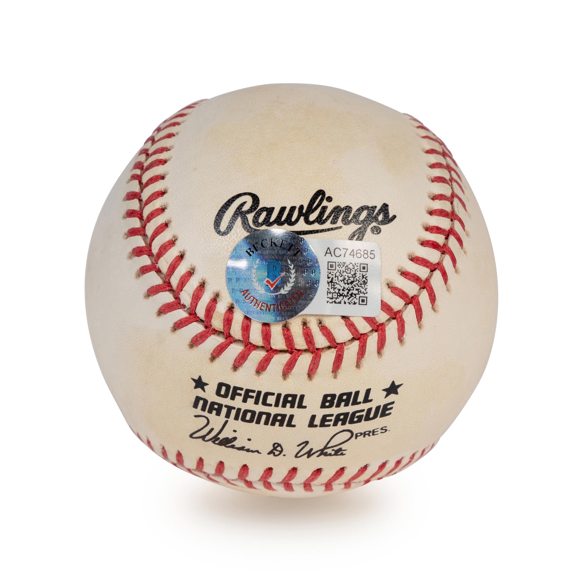A Willie Mays and Hank Aaron Dual Signed Autograph Baseball (Beckett Authentication Services Letter),