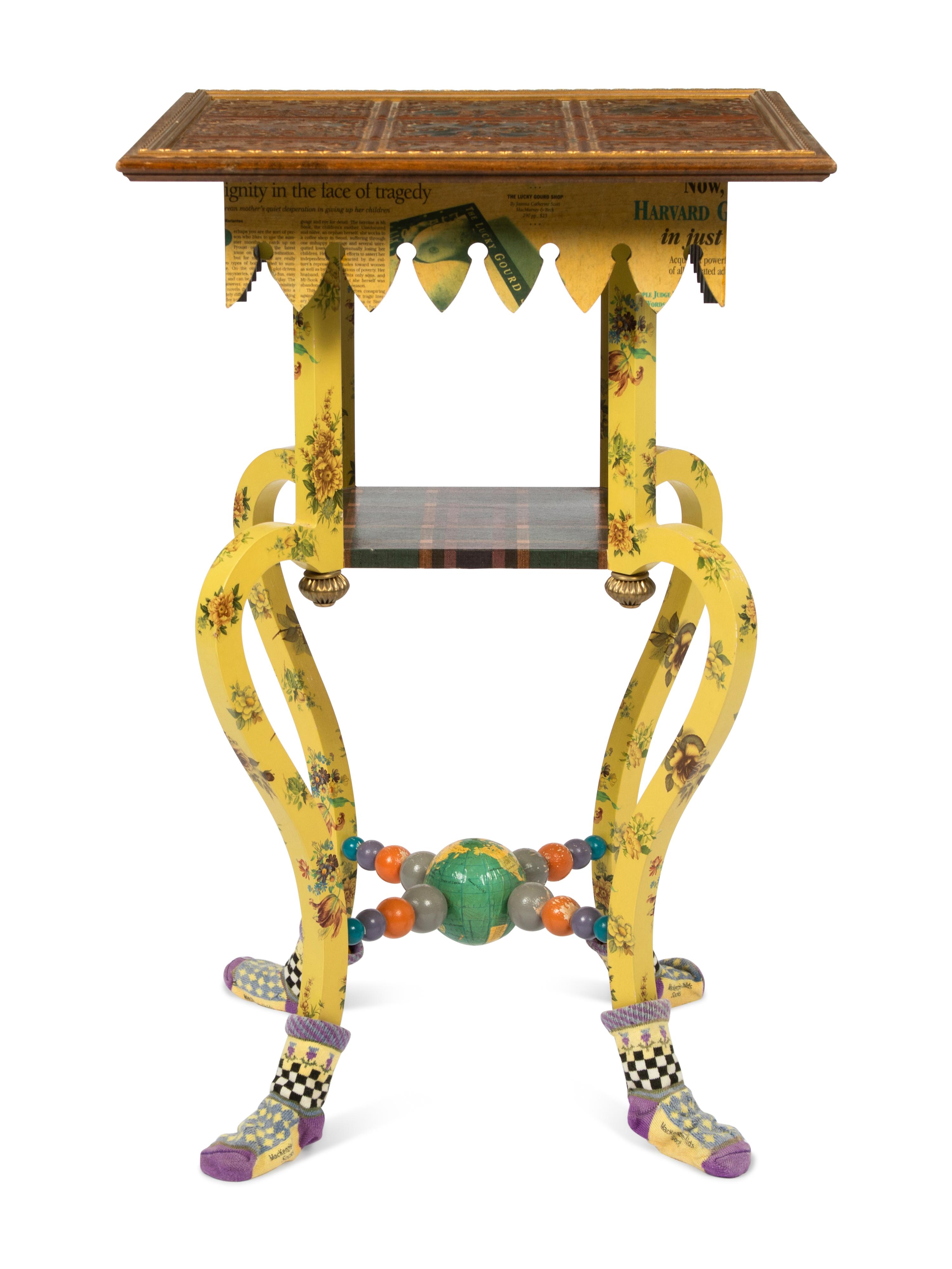 A Mackenzie-Childs Whimsical End Table