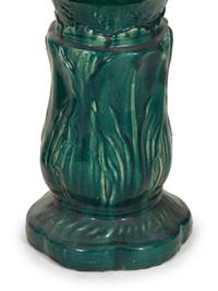 A Pair of Italian Glazed Terracotta Jardinières on Pedestals