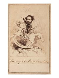 [CIVIL WAR]. Parody CDV of General Frémont "Crossing the Rocky Mountains."