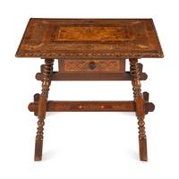 A German Walnut and Marquetry Table