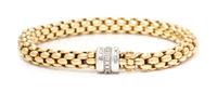 An 18 Karat Yellow Gold and Diamond Bracelet "Flex'It" Bracelet, Fope, 18.40 dwts.