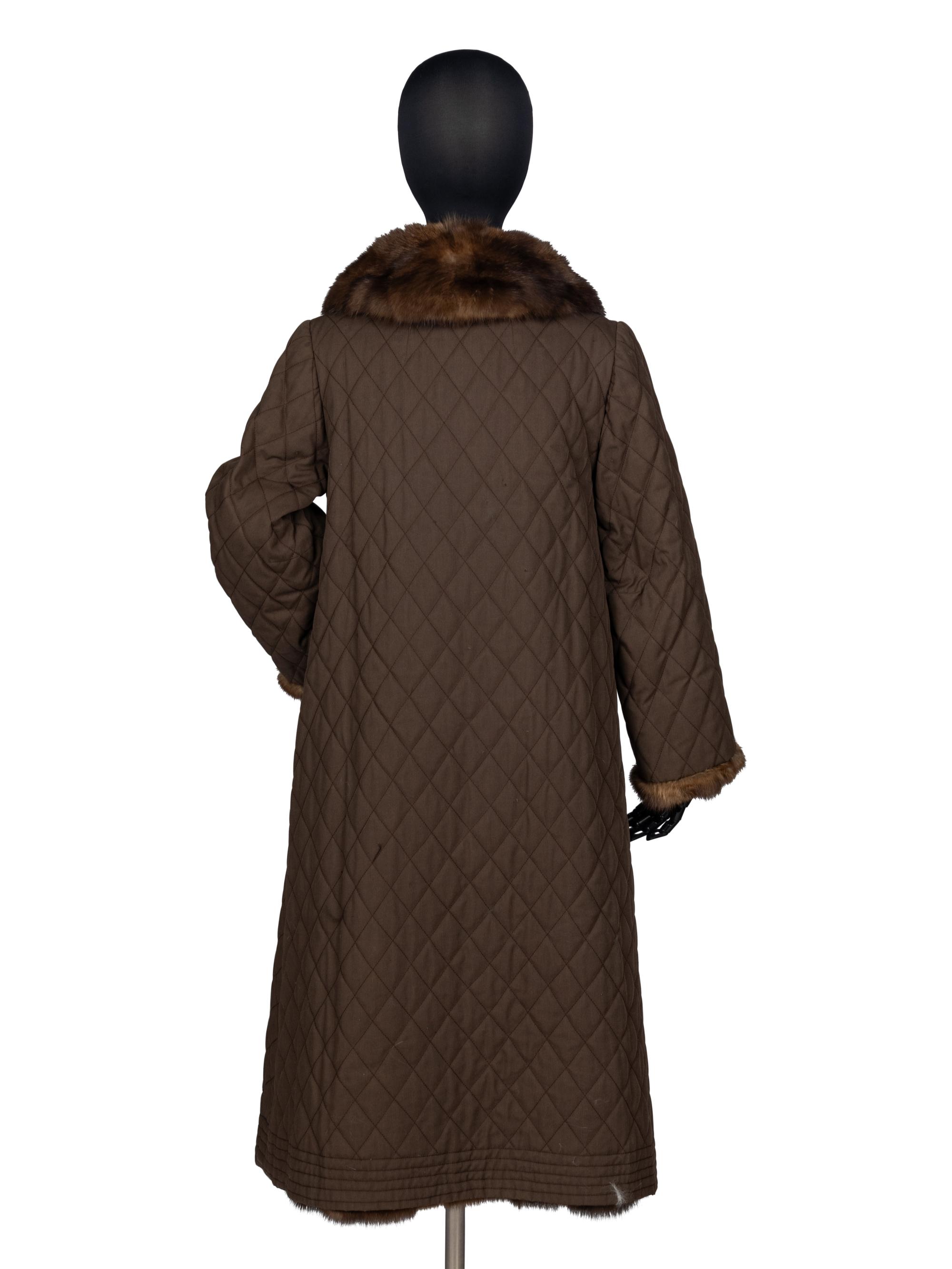Maximilian Sable-Lined Quilted Coat