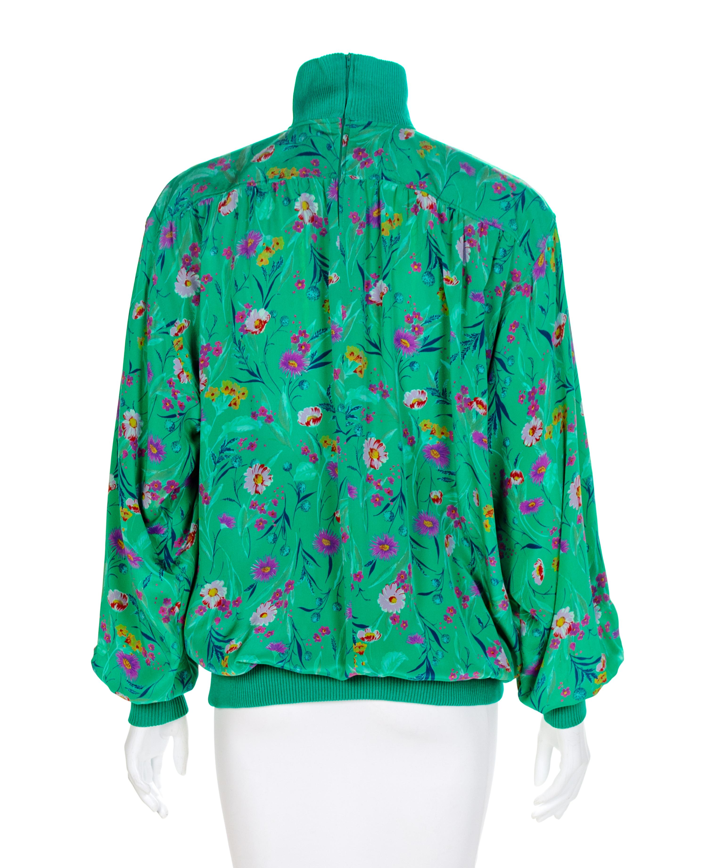 Ungaro Floral Print Blouse, 1980-90s Size label: 6