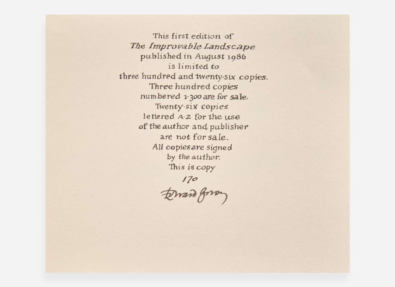 [Children's & Illustrated] Gorey, Edward: Group of 9 Signed Albondocani Press Publications