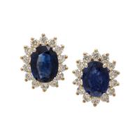 Sapphire and Diamond Stud Earrings