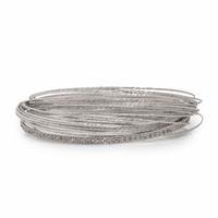 Coomi, White Gold Demi Parure and Sterling Silver Bangle Bracelet