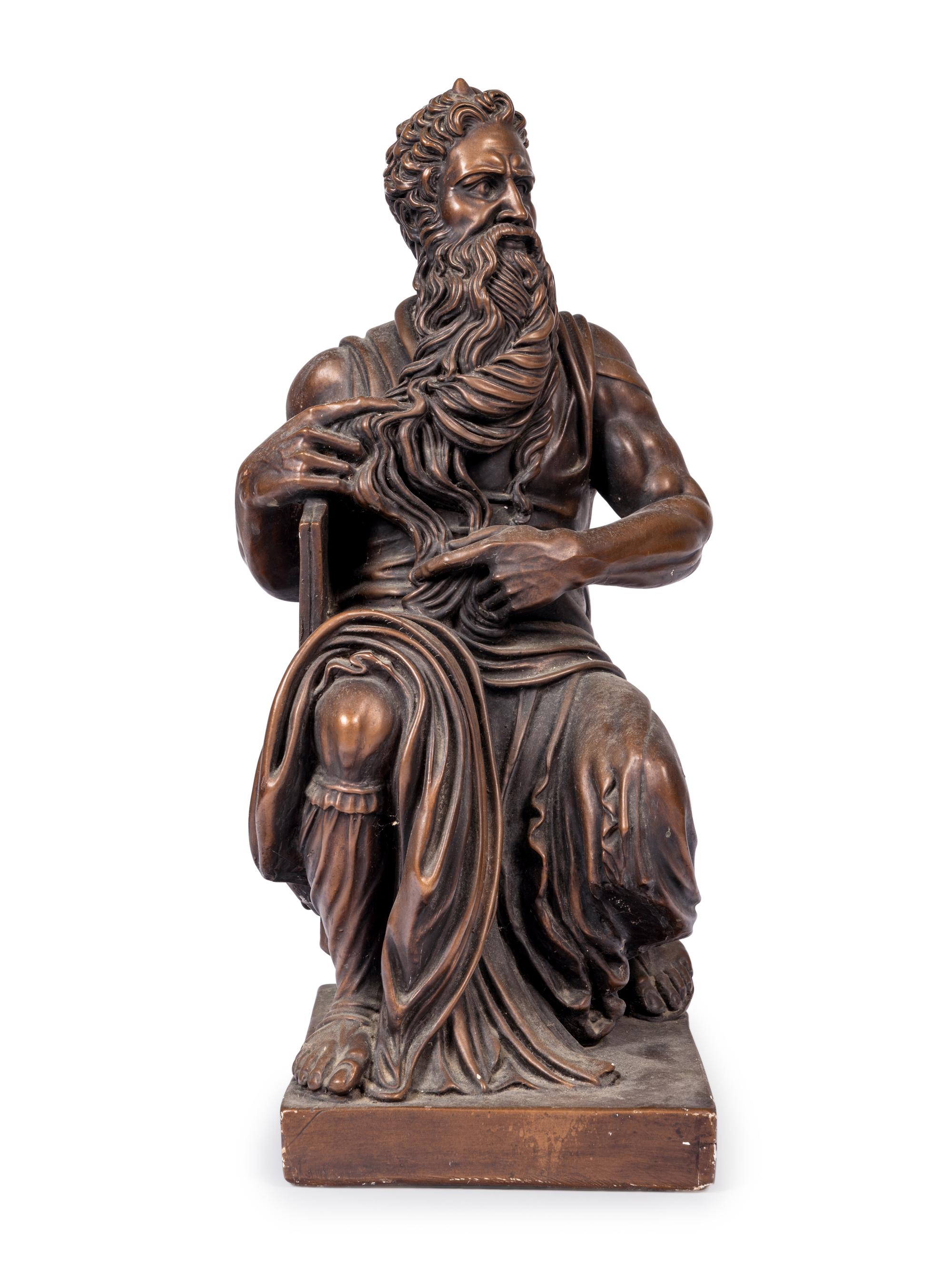 A Chalkware Figure of Moses After Michelangelo