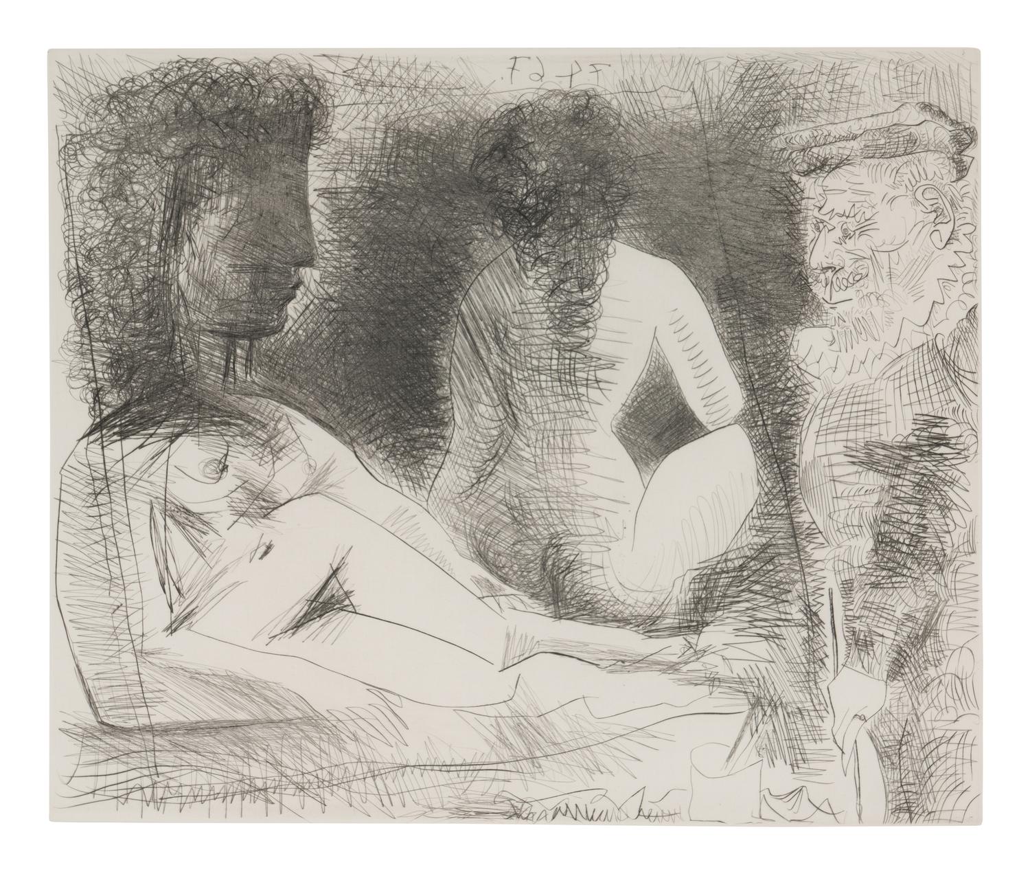 Peintre avec deux modèles, 1967; published 1981