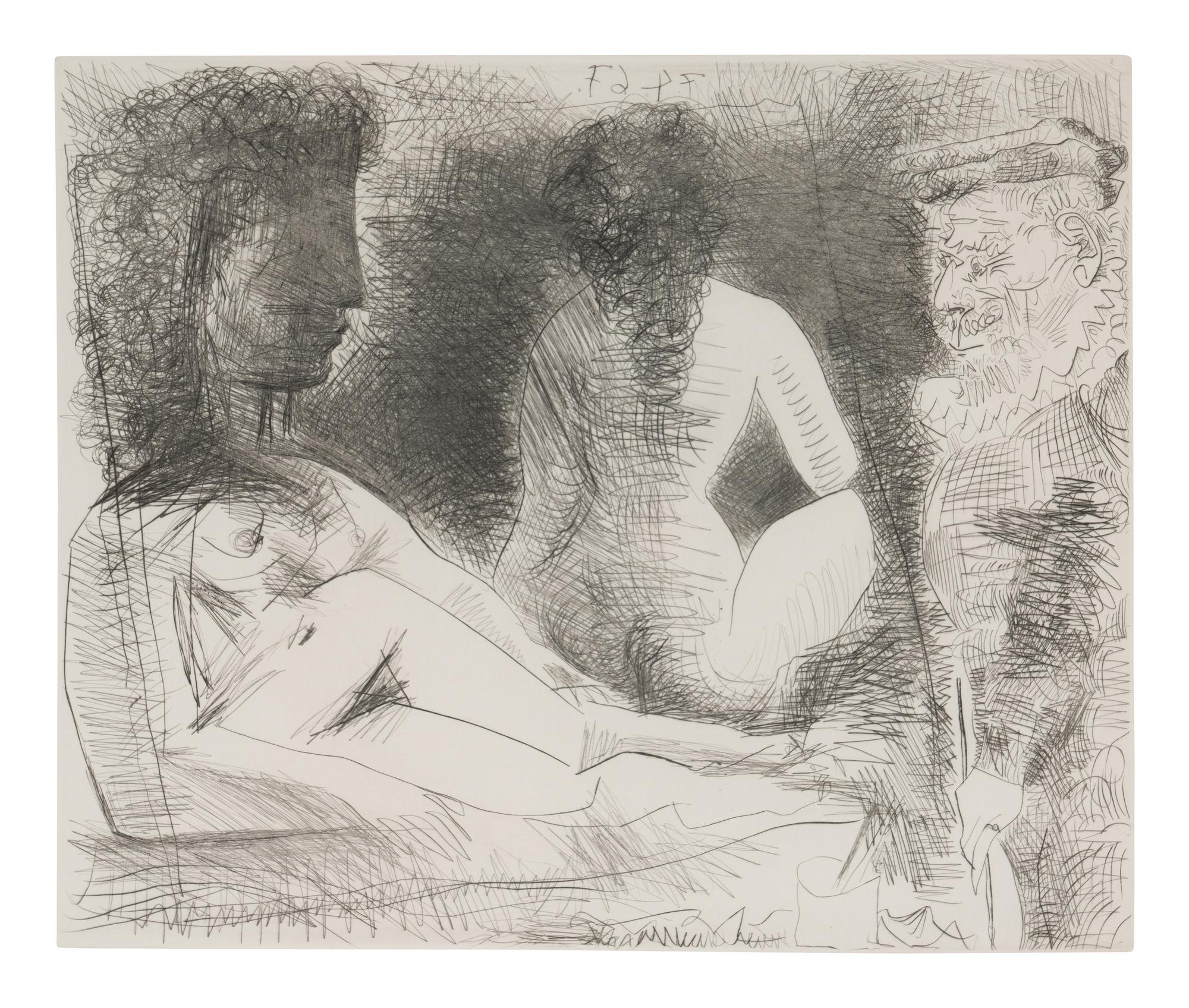 Peintre avec deux modèles, 1967; published 1981