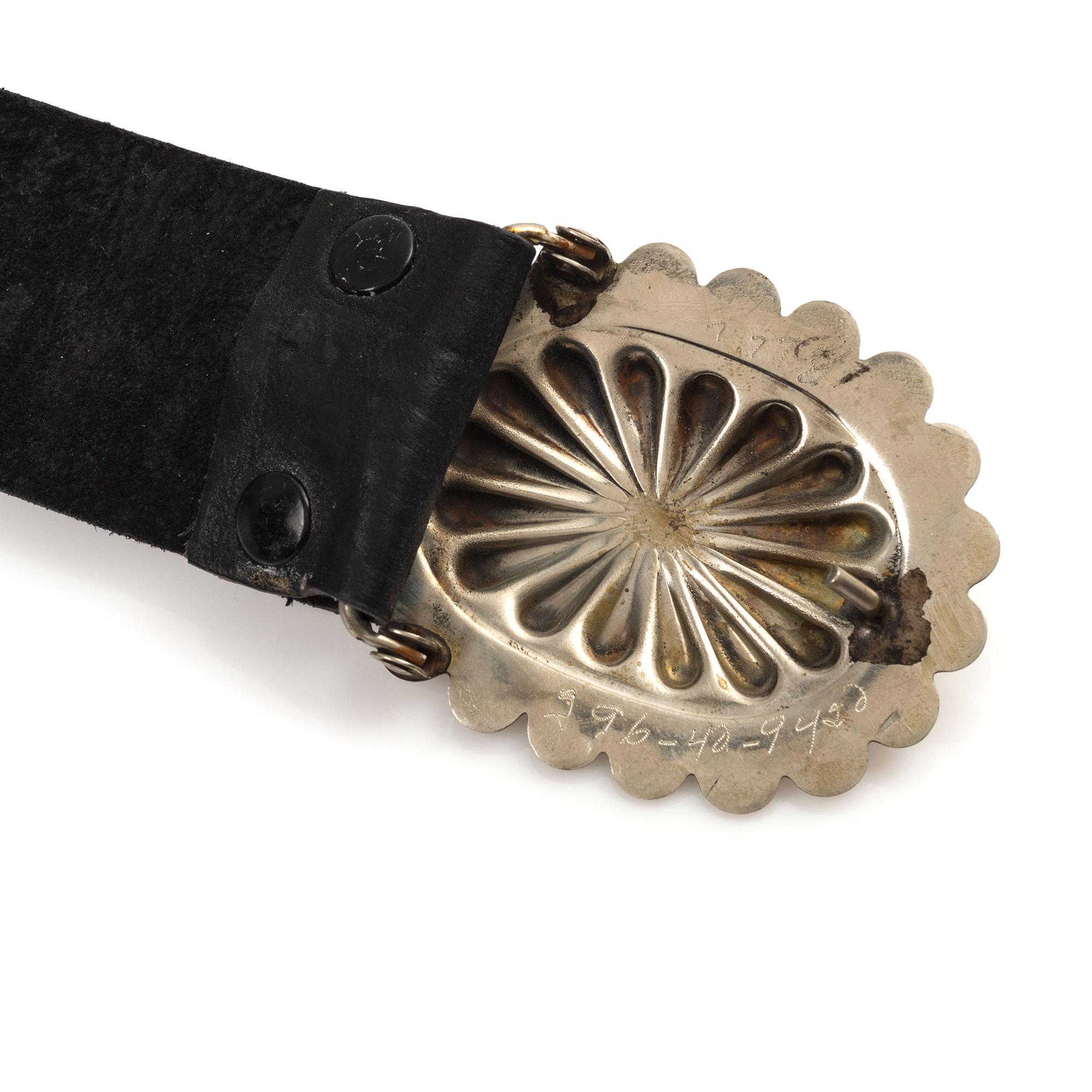Navajo Silver and Turquoise Concha Belt