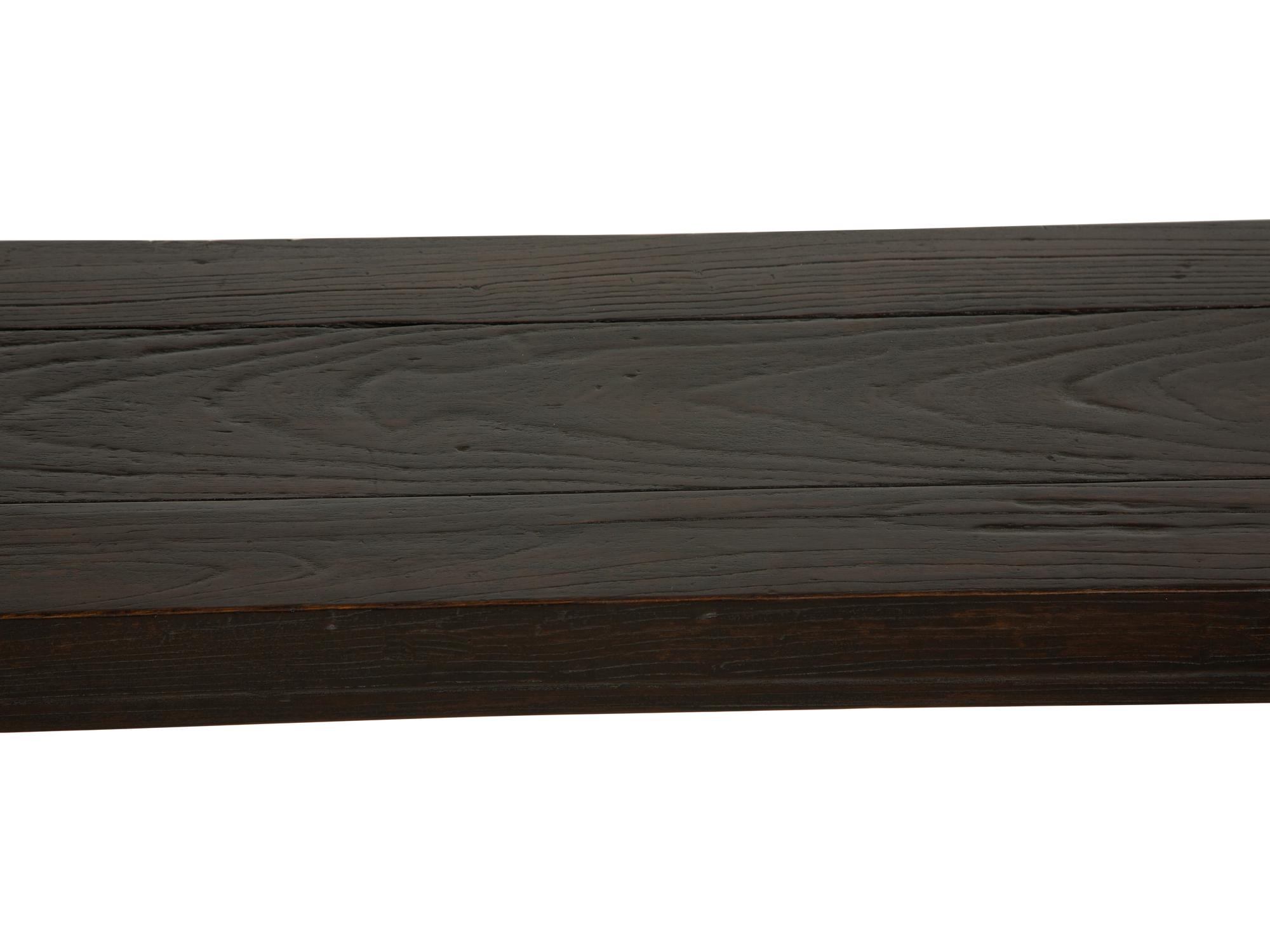 A Chinese Ebonized Hardwood Low Console Table