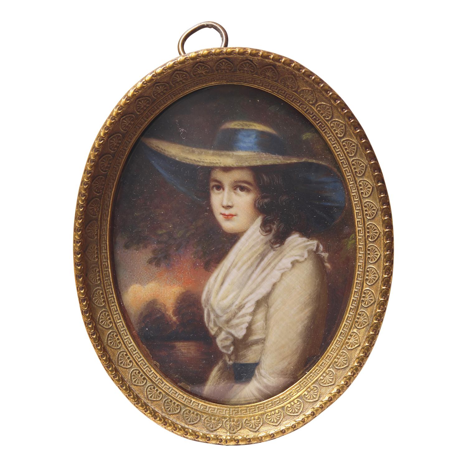 English School 19th Century, A Portrait Miniature of a Woman