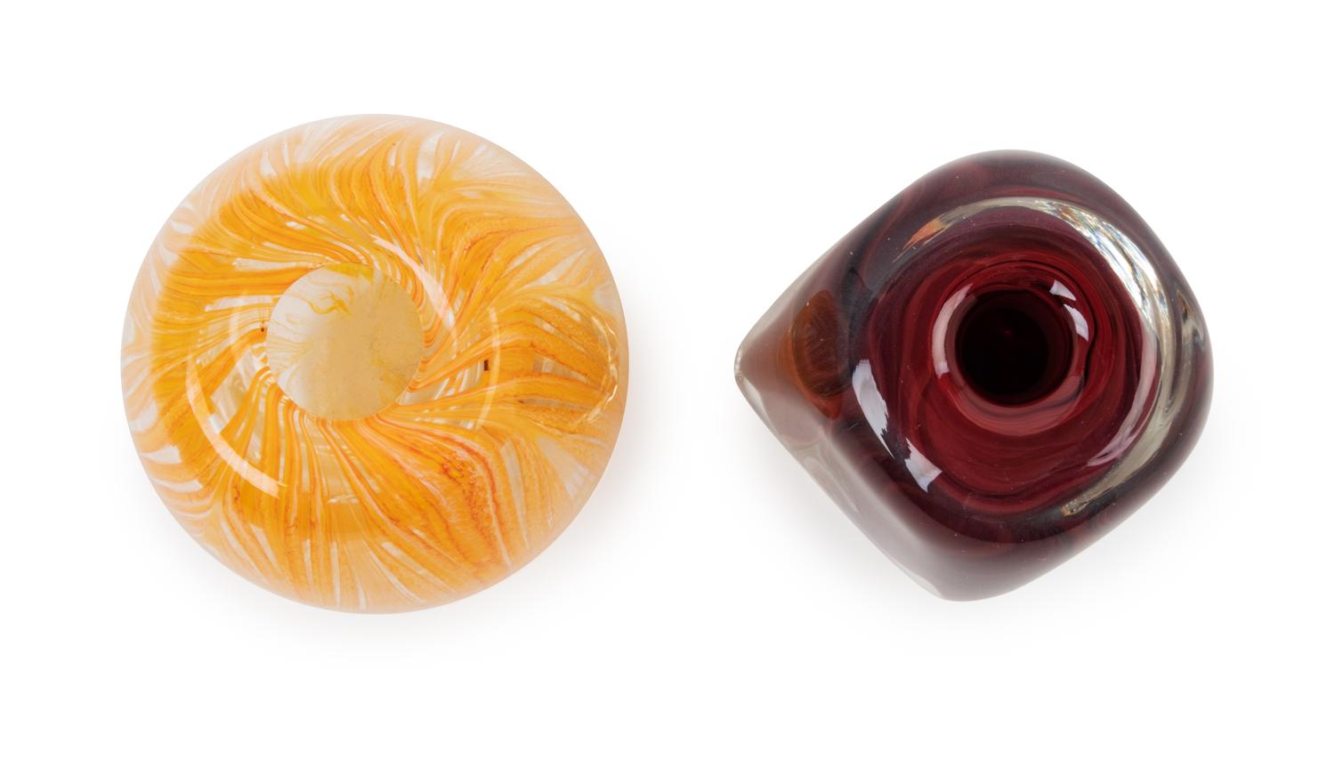 Two Paperweight Vases