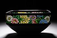 A Japanese Cloisonné-Enamel and Partial Plique-à-Jour Square Bowl